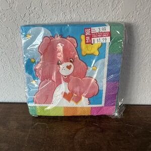 Vintage Care Bears Party Supplies Paper 3‎ Ply  Napkins 16 Pack
